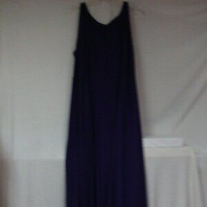 Womens Dark Purple Sleeveless Long Maxi Dress 2X